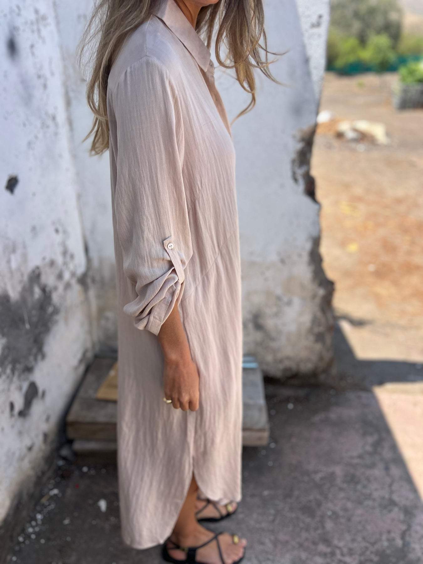 Sofia | Robe-Chemise Décontractée en Lin
