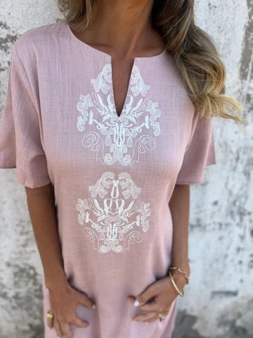 Sophie | Robe Imprimée Coton‑Lin