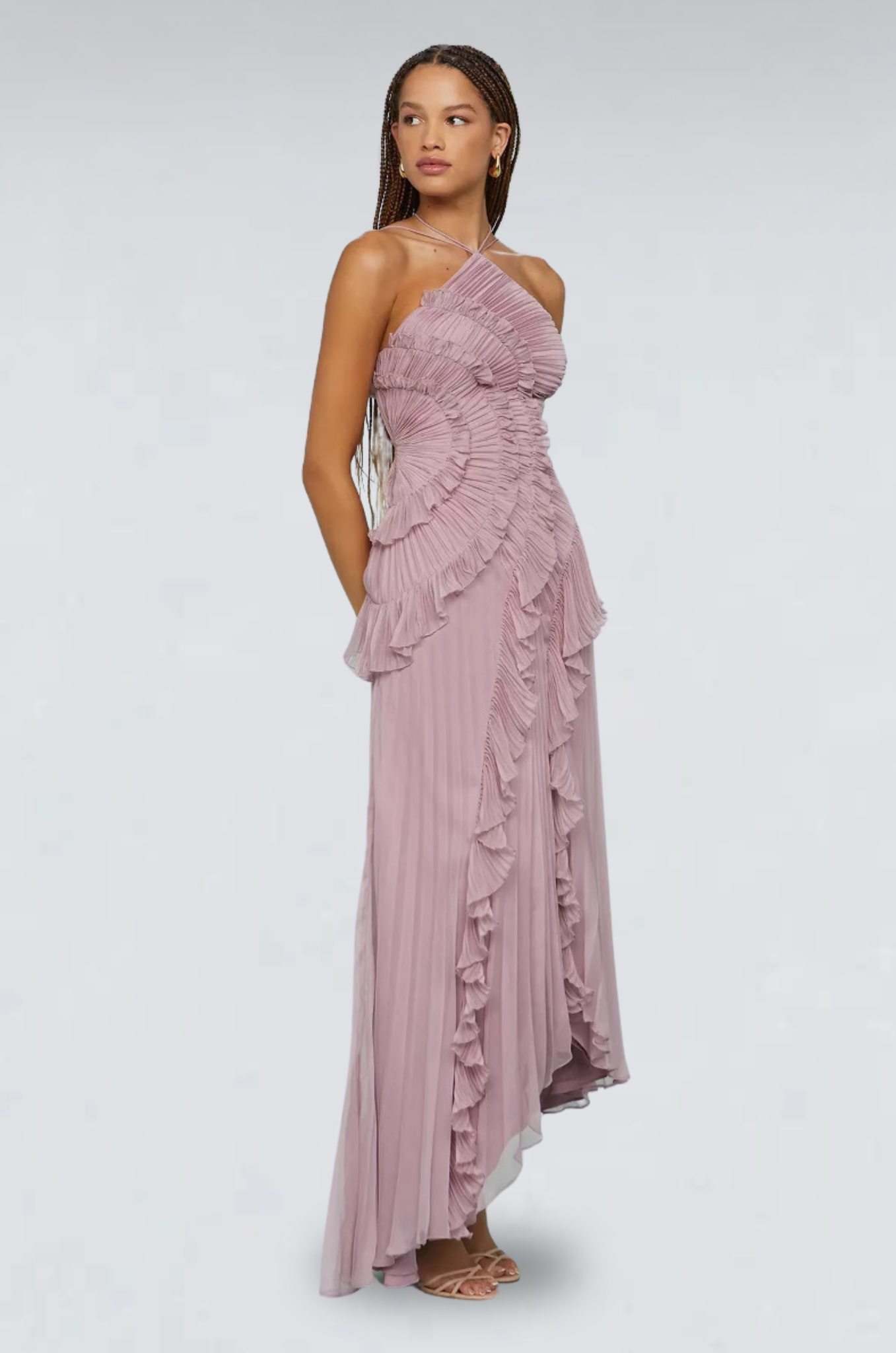 Gabrielle | Robe d'été lilas évasée