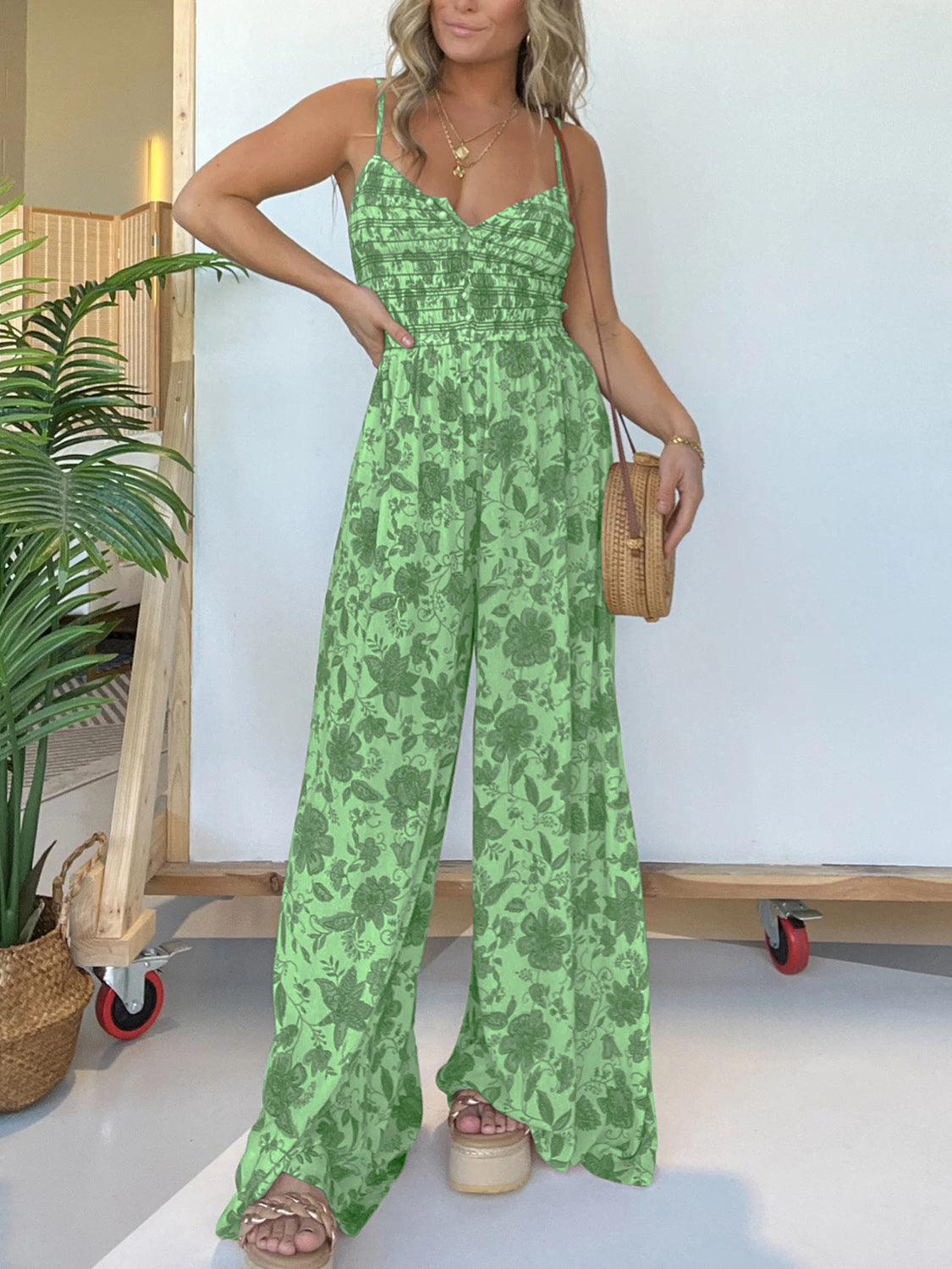 Monique | Combinaison Fluide à Imprimé