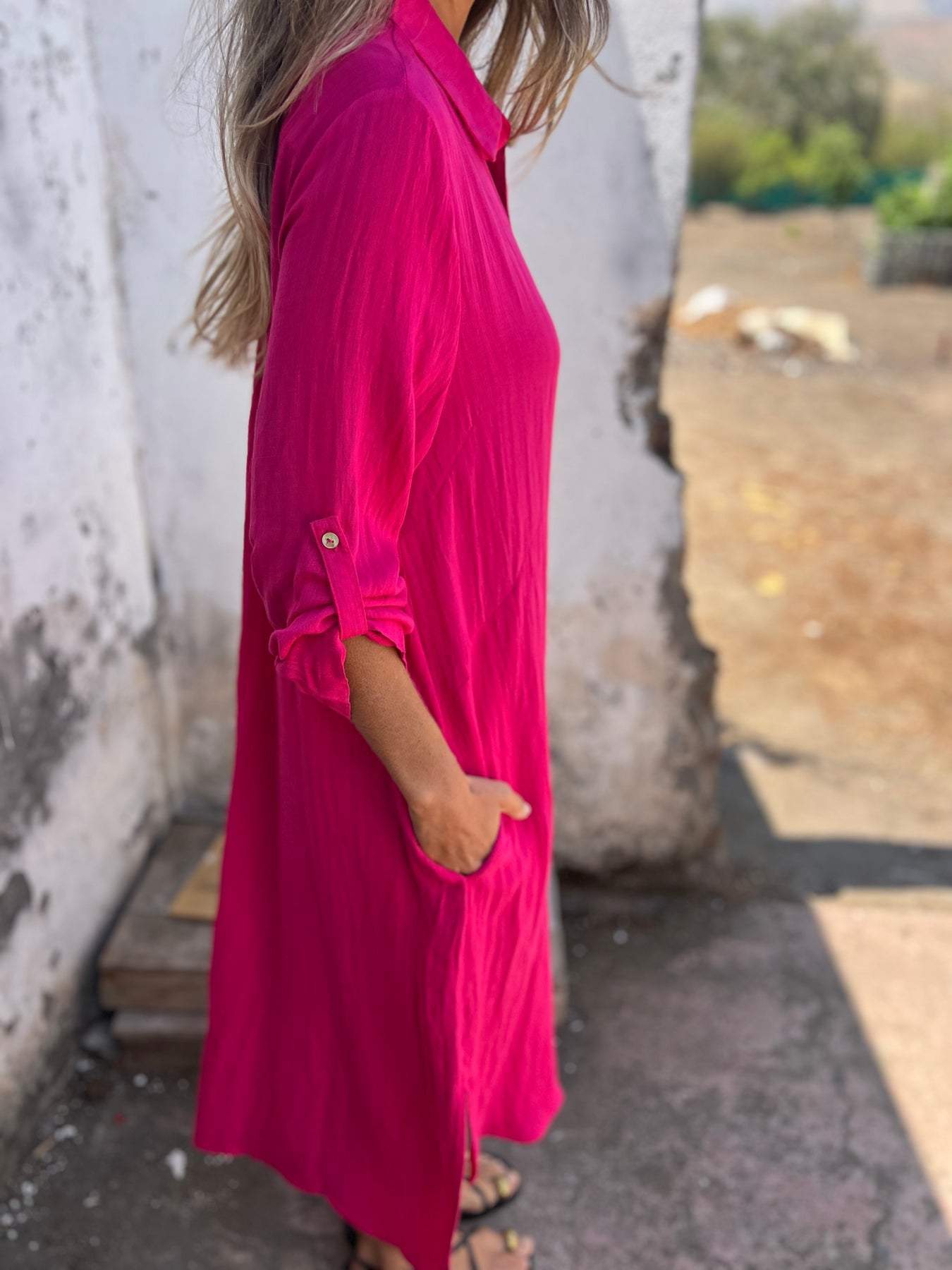 Sofia | Robe-Chemise Décontractée en Lin