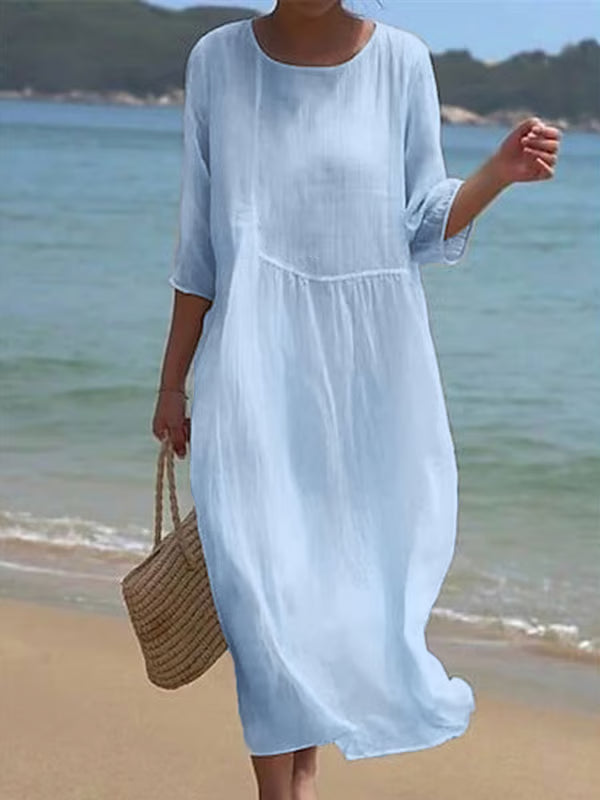 Robe en coton et lin