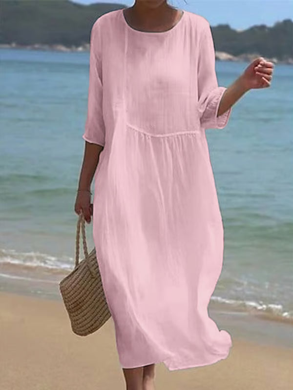 Robe en coton et lin