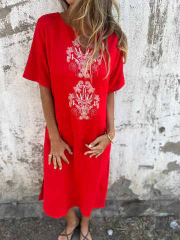 Sophie | Robe Imprimée Coton‑Lin