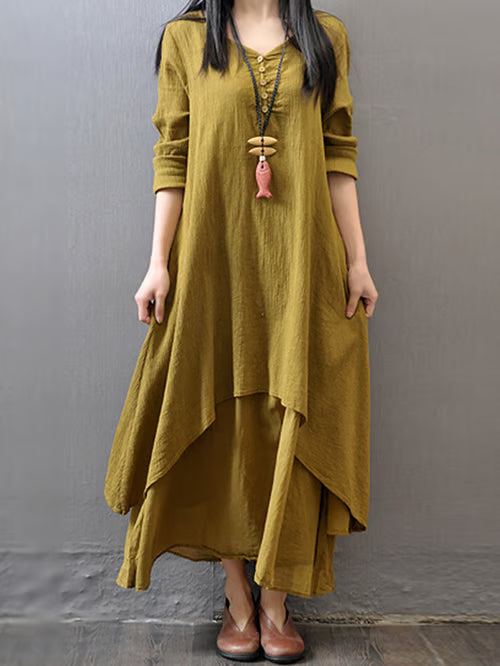 Lina | Robe en Lin Élégante