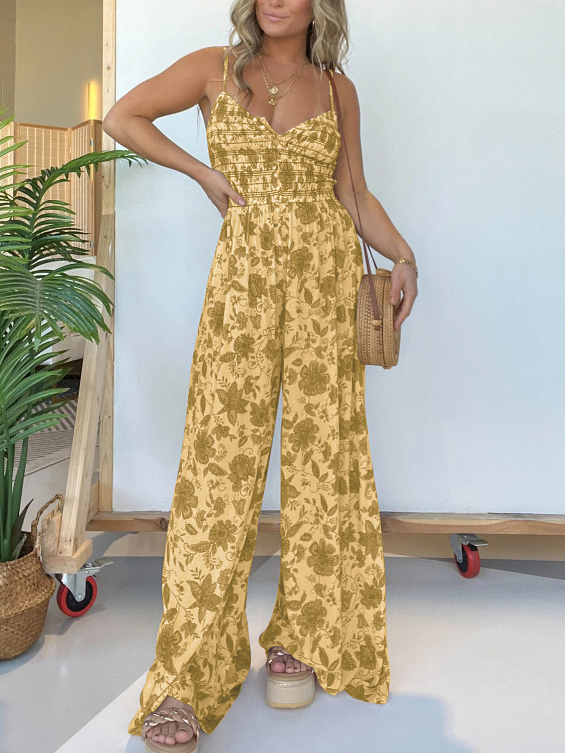 Monique | Combinaison Fluide à Imprimé