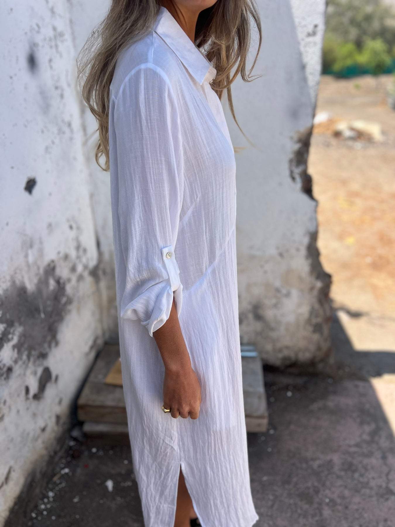 Sofia | Robe-Chemise Décontractée en Lin