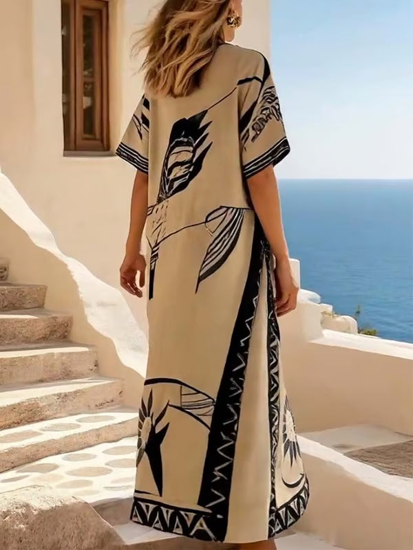 Robe vintage ample imprimée