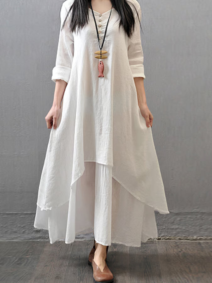 Lina | Robe en Lin Élégante