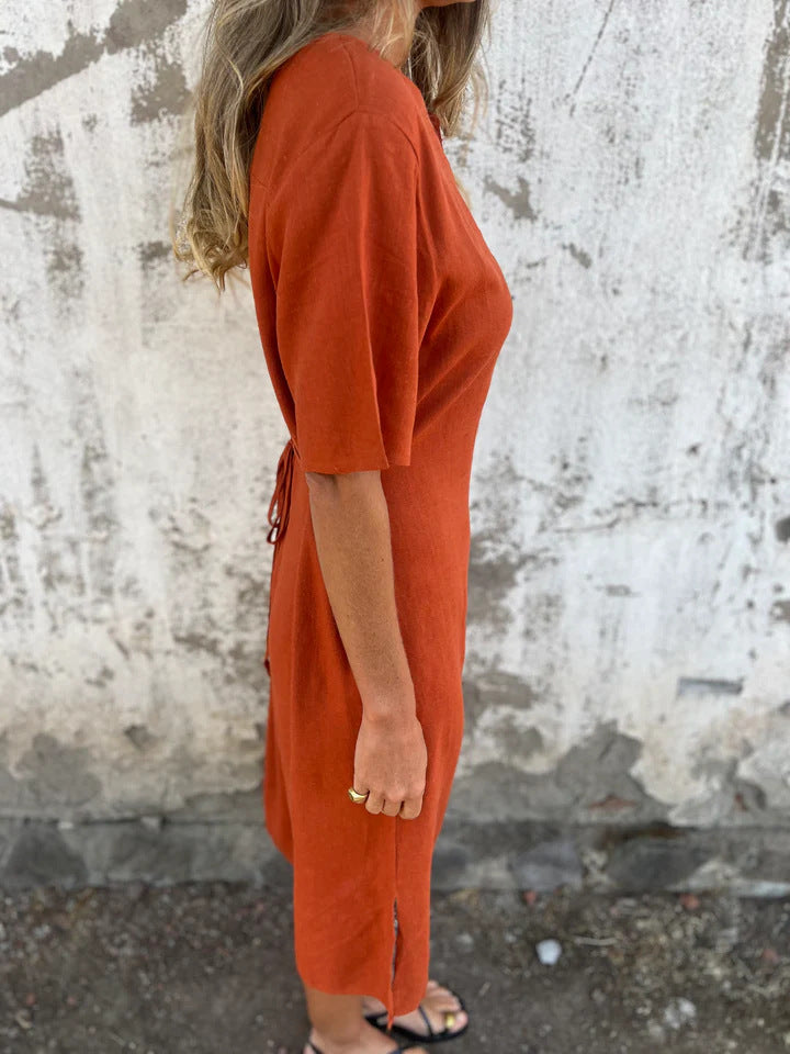 Sophie | Robe Imprimée Coton‑Lin