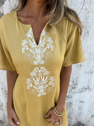 Sophie | Robe Imprimée Coton‑Lin