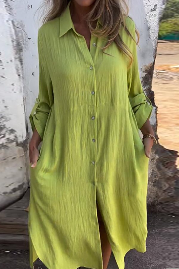 Sofia | Robe-Chemise Décontractée en Lin