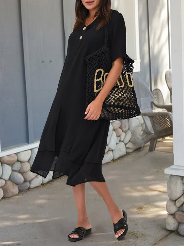 Robe en lin avec décolleté en V