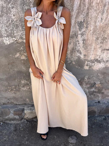 Robe Maxi à Détail Nœud