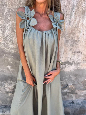 Robe Maxi à Détail Nœud