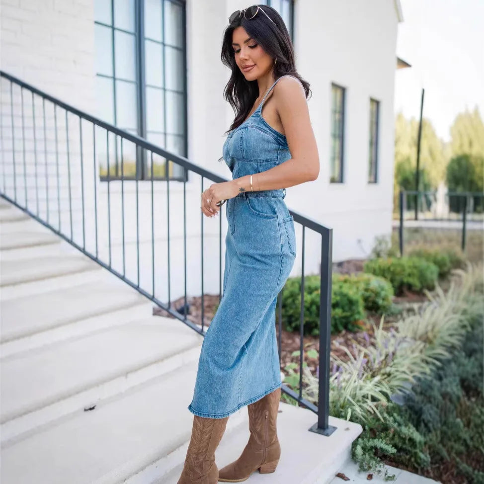 Kate | Long Denim Dress