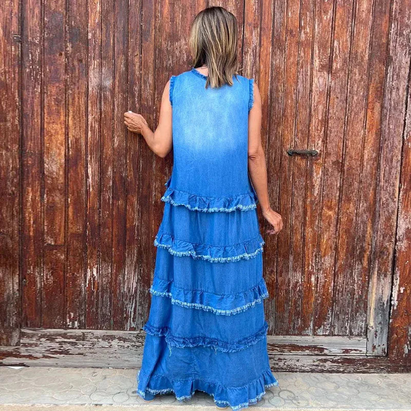 Dominique | Robe en Denim Sans Manches