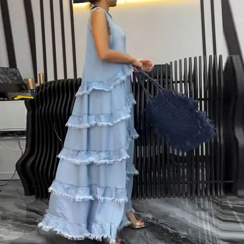 Dominique | Robe en Denim Sans Manches