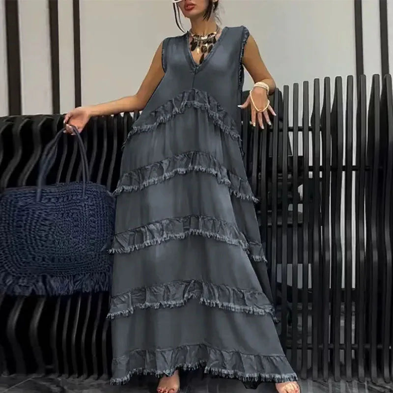 Dominique | Robe en Denim Sans Manches