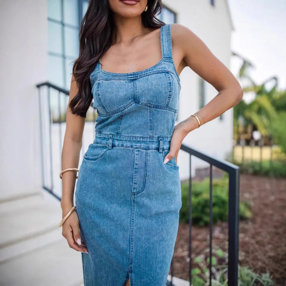 Kate | Long Denim Dress