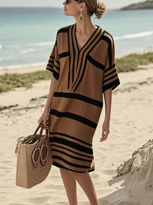 Robe courte en lin au style bohème