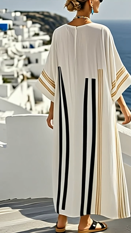 Robe d'été en lin rayée