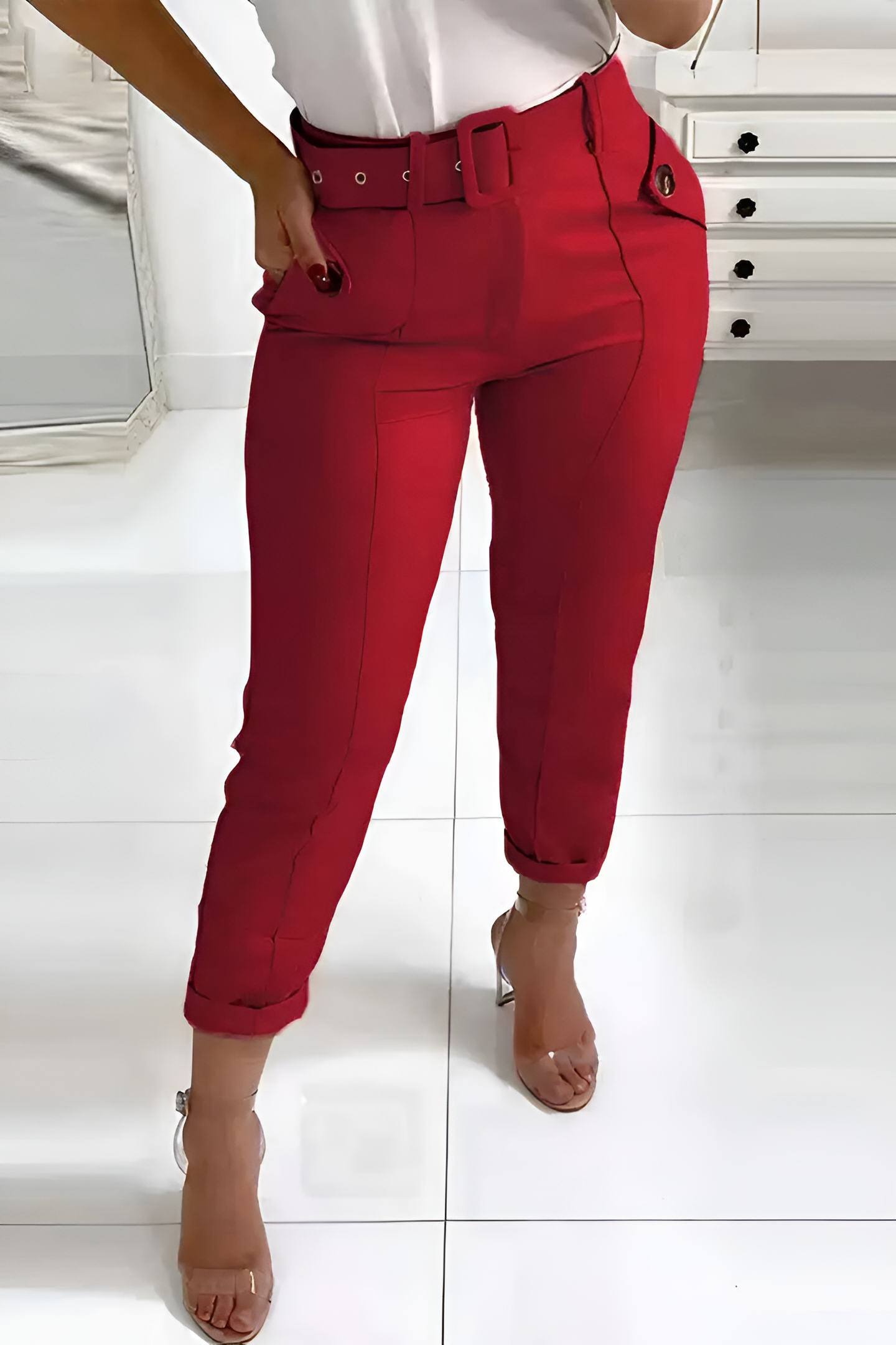 Sophie | Pantalon ajusté avec ceinture