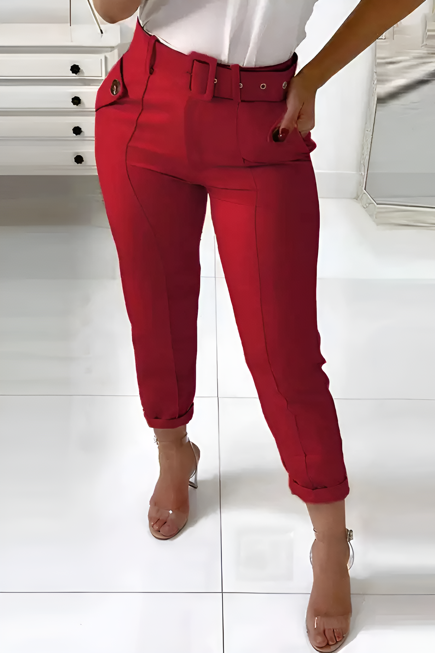 Sophie | Pantalon ajusté avec ceinture