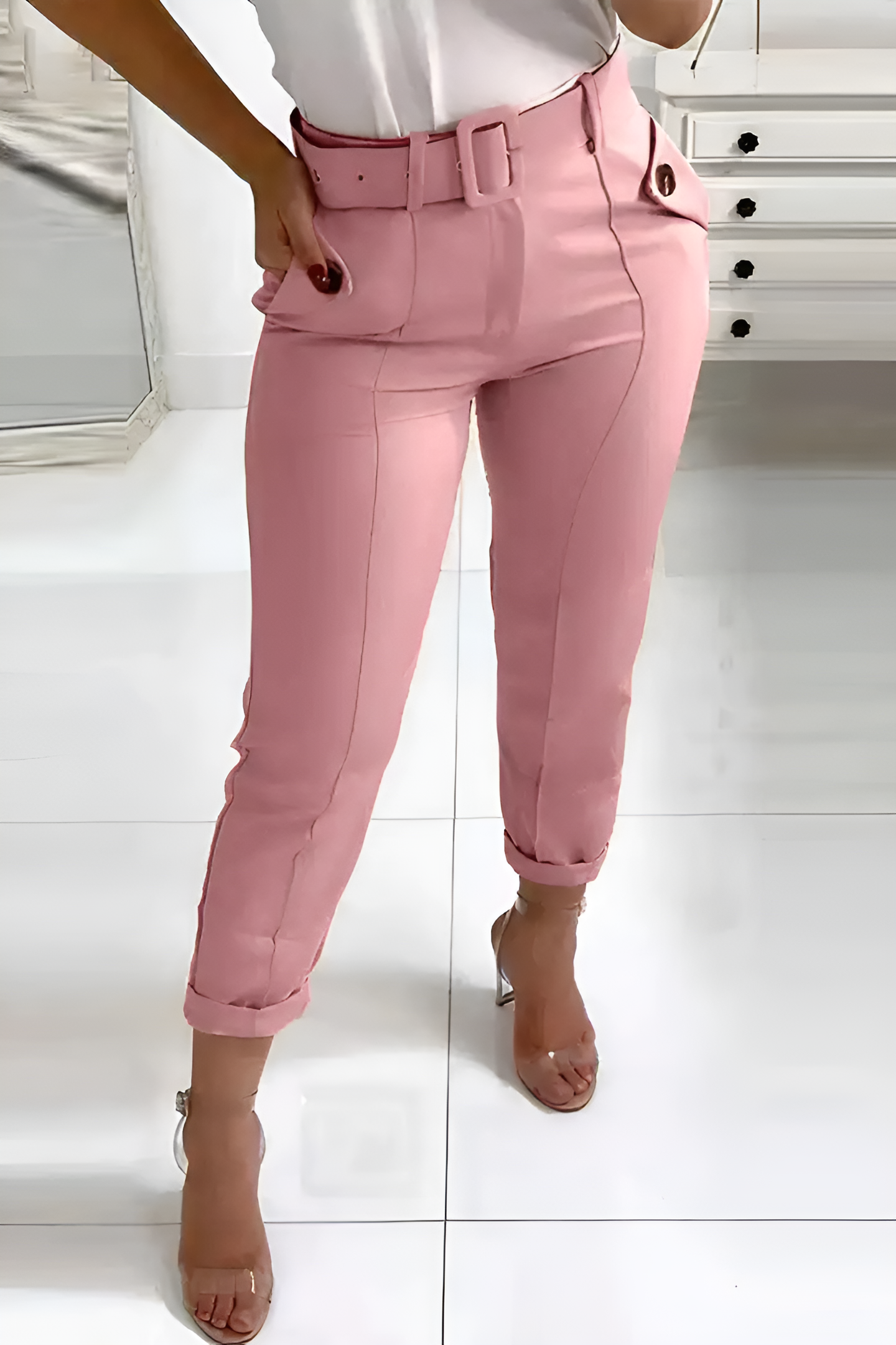 Sophie | Pantalon ajusté avec ceinture