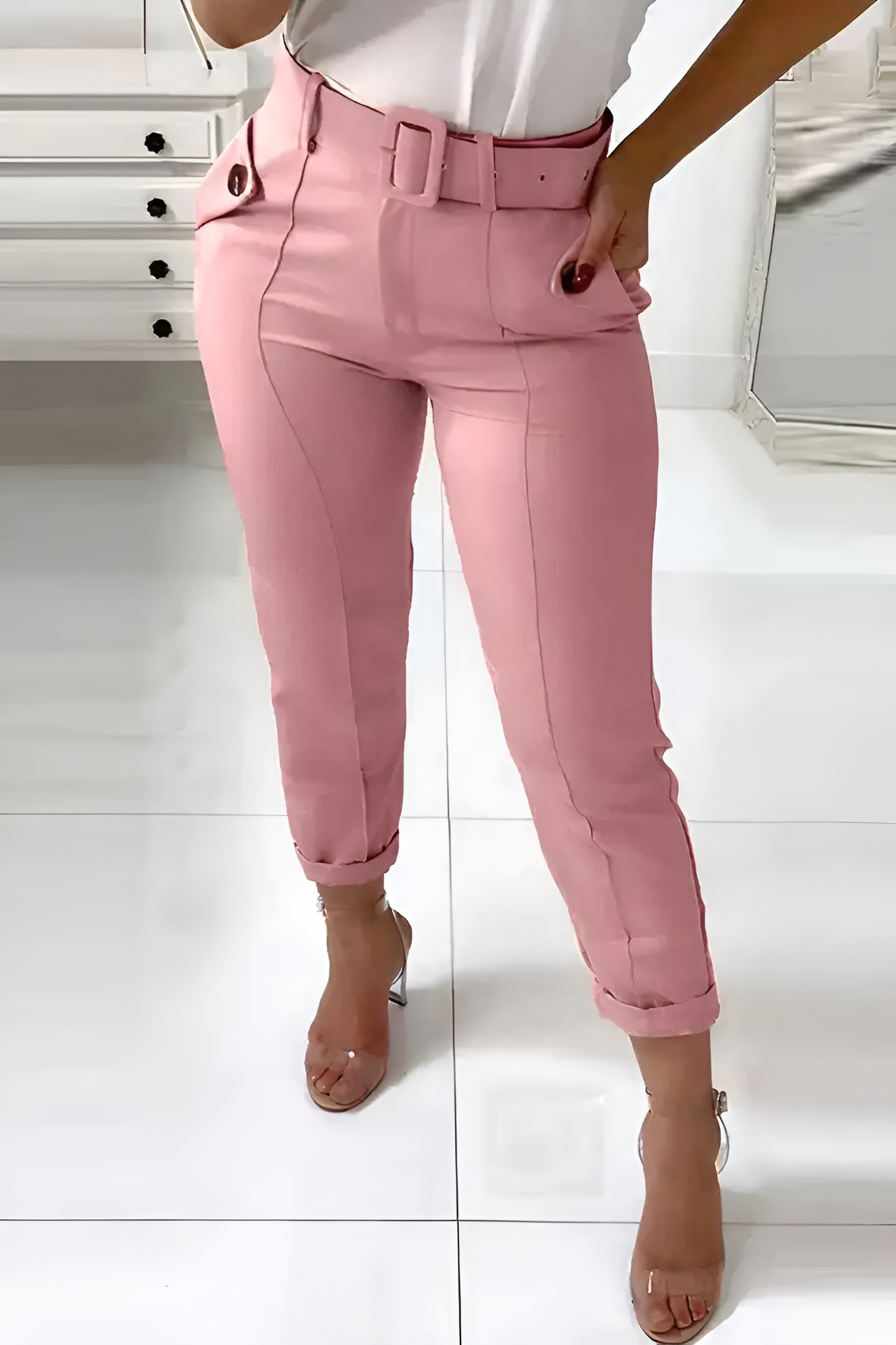 Sophie | Pantalon ajusté avec ceinture