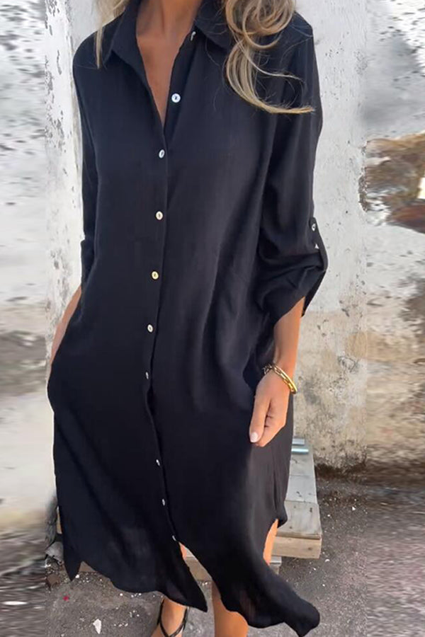 Sofia | Robe-Chemise Décontractée en Lin