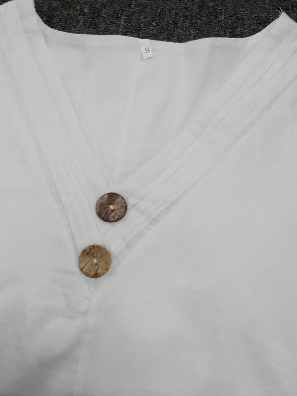 Robe en lin avec décolleté en V