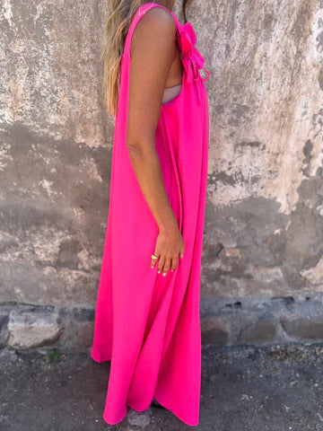 Robe Maxi à Détail Nœud