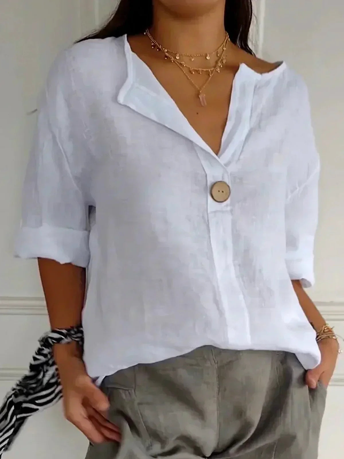 Manon | Blouse à Col en V (1+1 Gratuit)