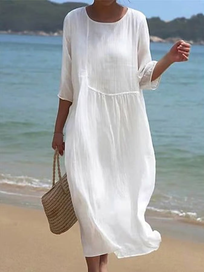 Robe en coton et lin
