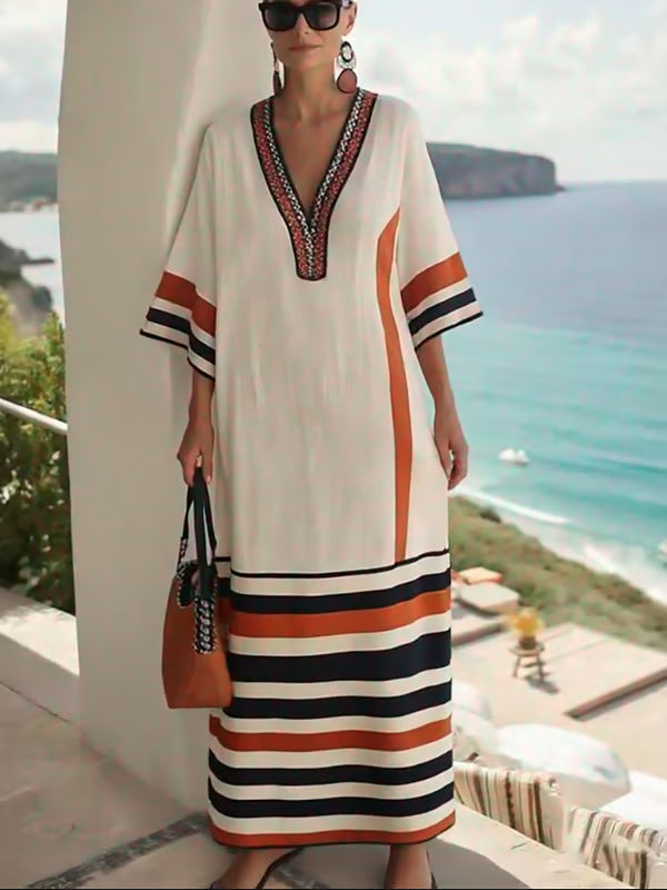 Robe ample à rayures