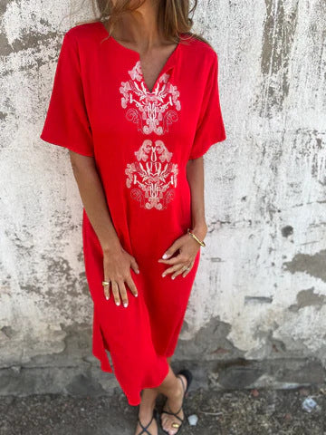 Sophie | Robe Imprimée Coton‑Lin