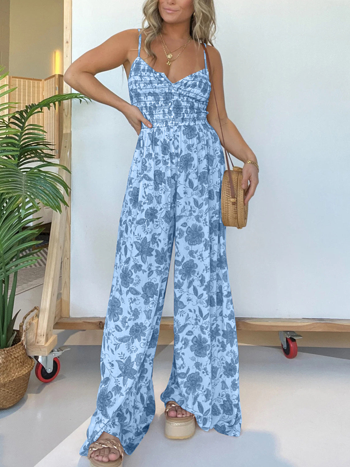 Monique | Combinaison Fluide à Imprimé