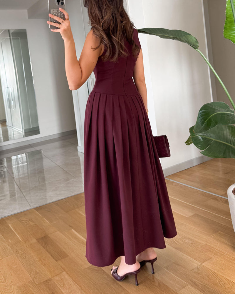 Elisa I Robe plissée à l'épaule élégante
