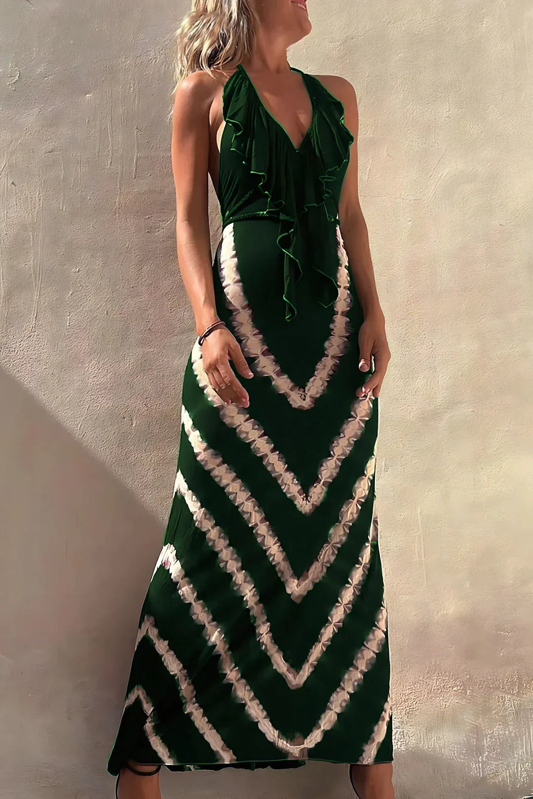 Arlette | Long sleeveless dress with V-neck