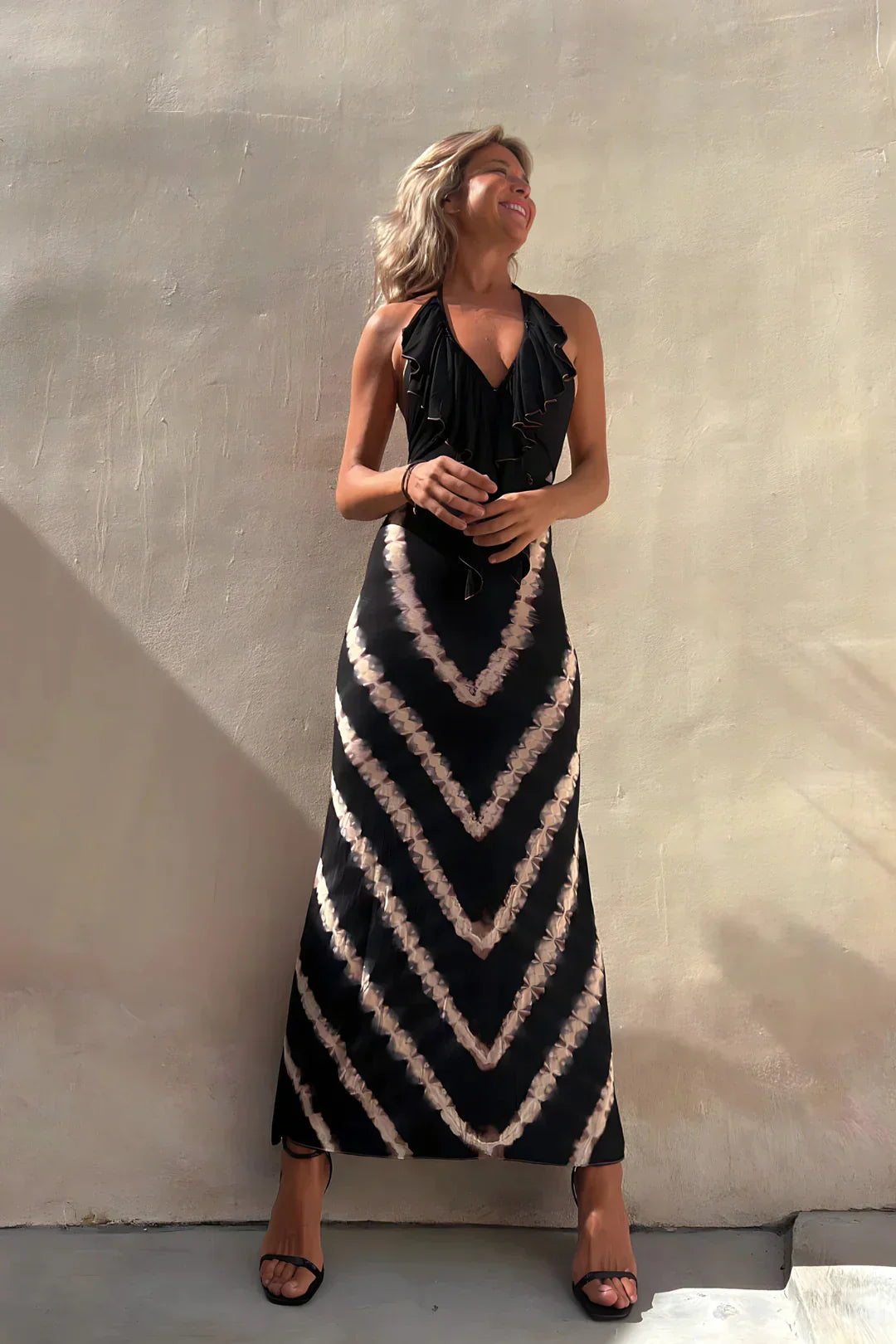 Arlette | Long sleeveless dress with V-neck