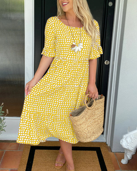 Clara | Robe Midi Élégance à Pois