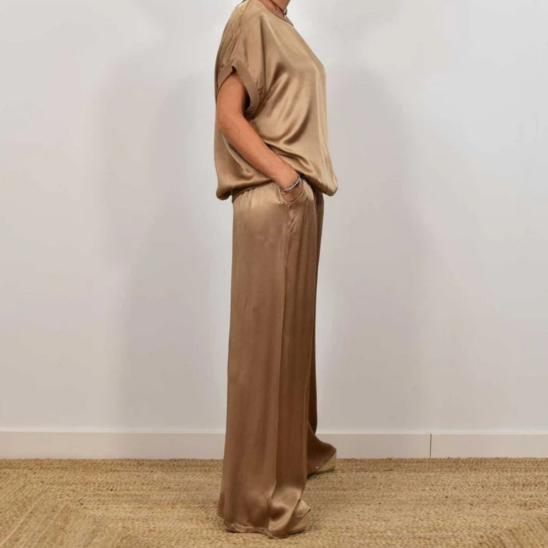 Yvonne I Ensemble en satin 2 pièces pour femme