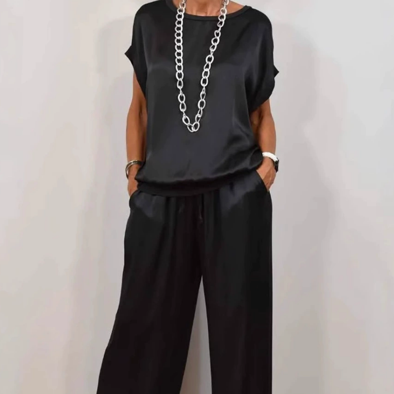 Yvonne I Ensemble en satin 2 pièces pour femme