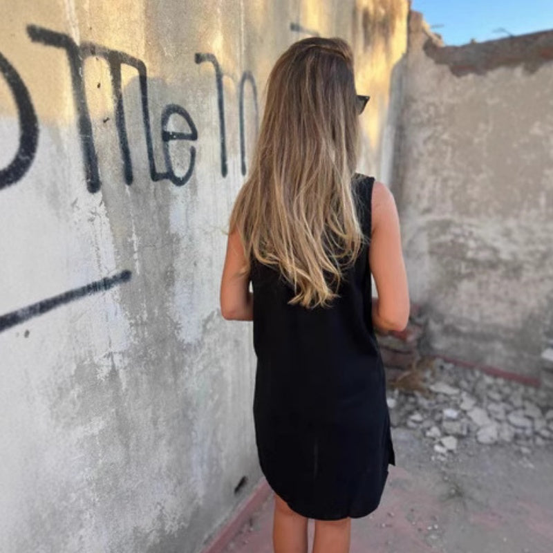 Anaïs | Robe Sans Manches à Boutons et Poches