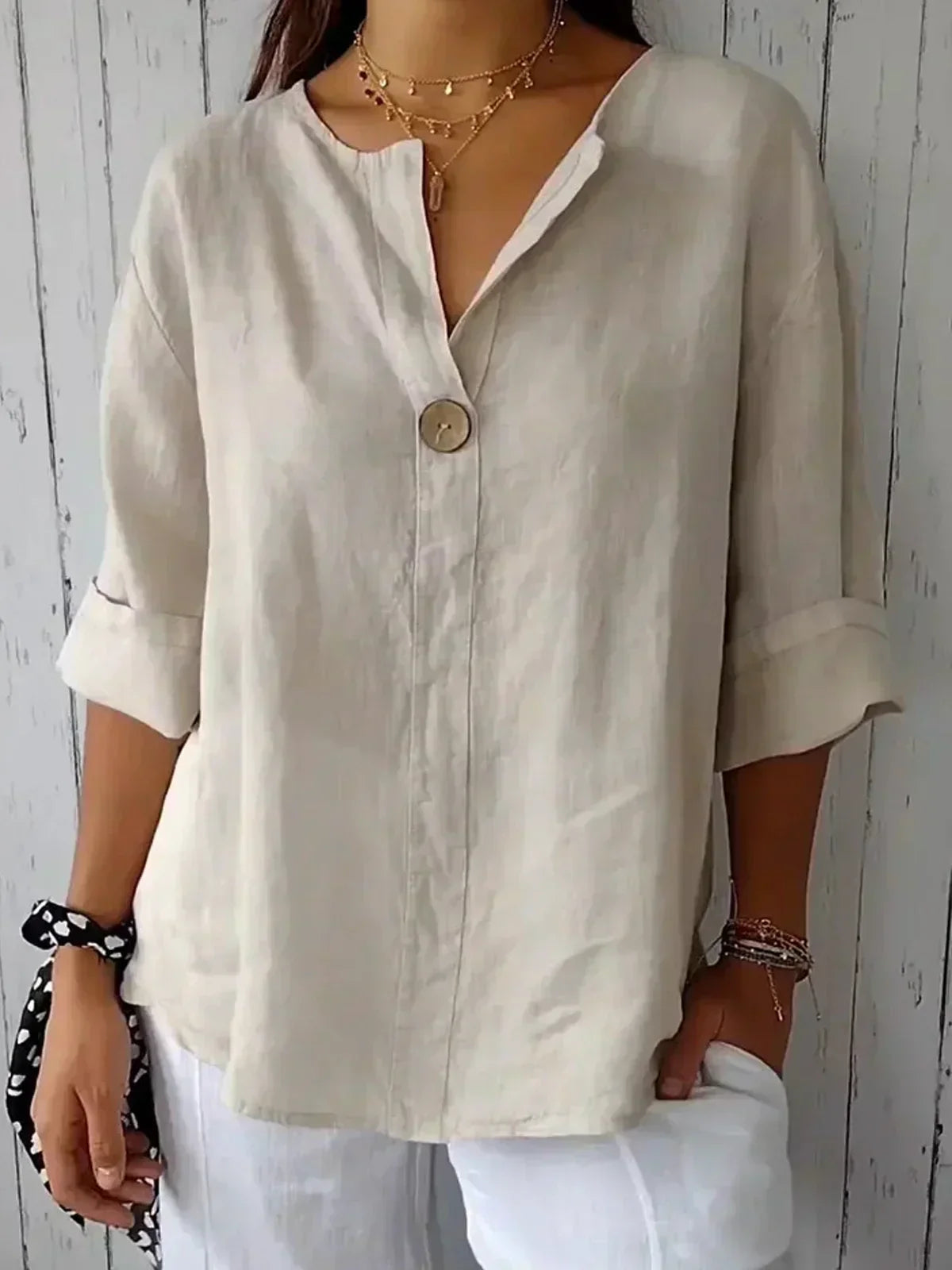 Manon | Blouse à Col en V (1+1 Gratuit)