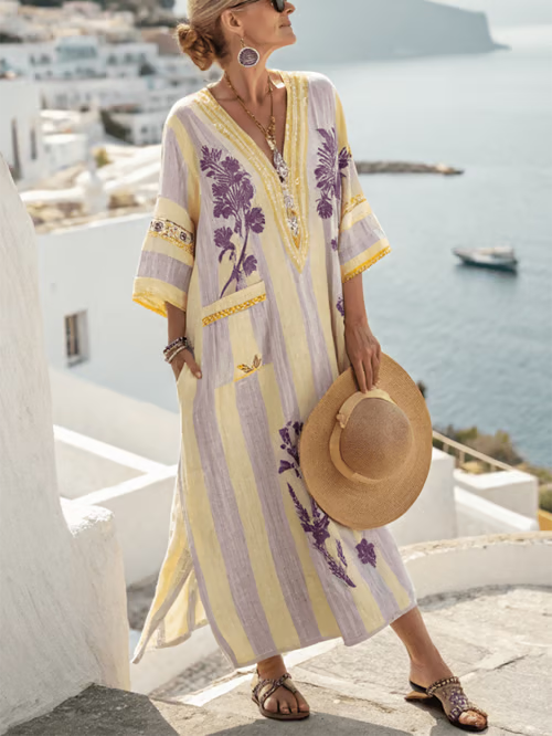 Robe bohème en lin