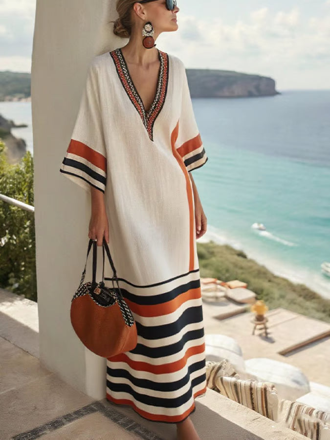Robe ample à rayures