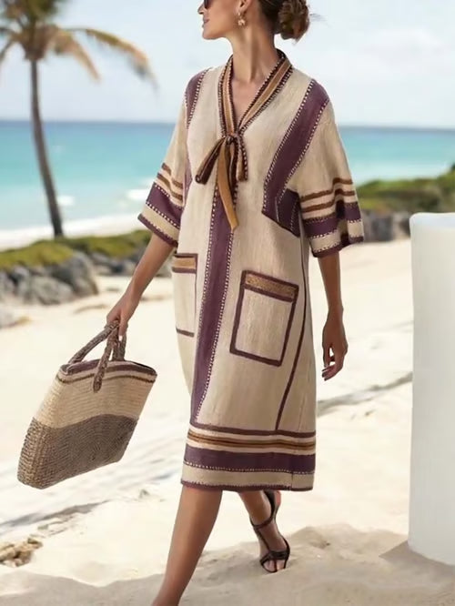Robe Décontractée avec Nœud