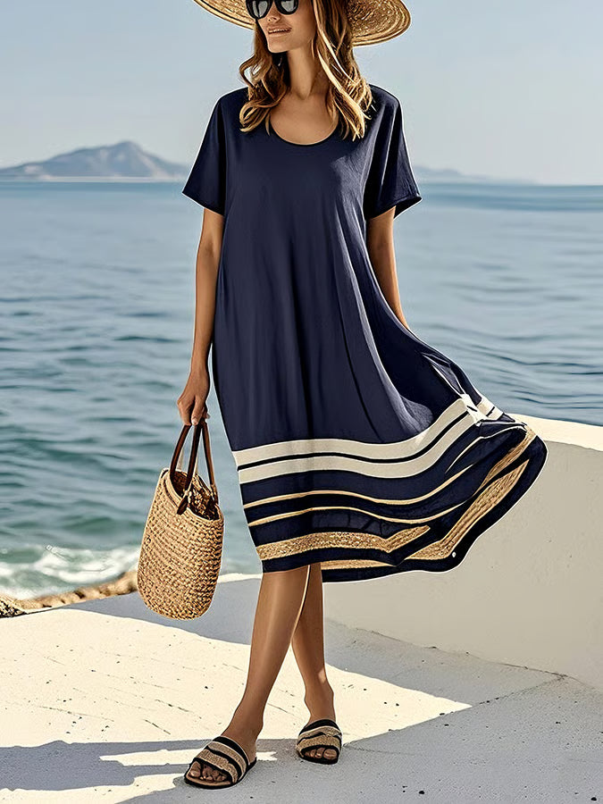 Robe courte en lin nouée